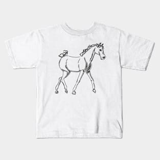 Playful horse- sketch Kids T-Shirt